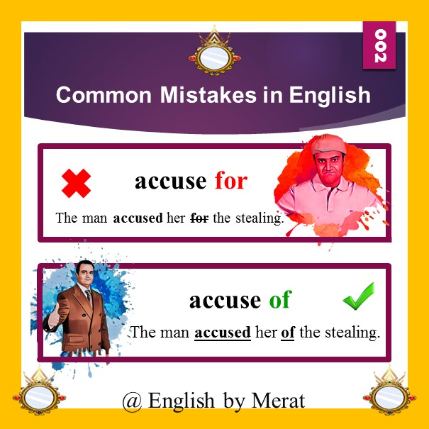 اشتباهات رایج در زبان انگلیسی توسط آقای مرآت متقی در کالچ زبان انگلیسی مرآت به نشانی www.englishbymerat.ir